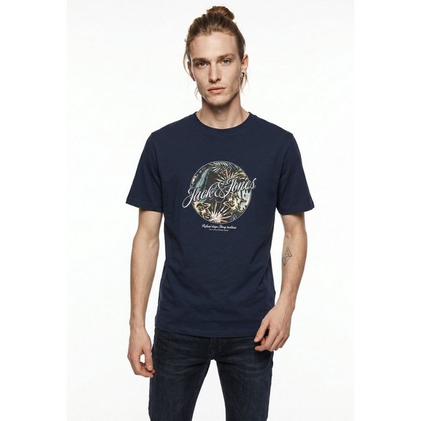 Jack & Jones Rundhalsshirt JJHONOLULU SHAPE TEE SS CREW NECK Baumwolle, regular fit