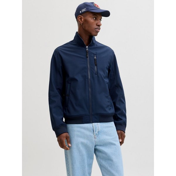 Jack & Jones Softshelljacke JJEPARKER SOFTSHELL BOMBER SN Softshelljacke, aus Polyester, modischer Fit, mit Brust-Reißverschluss
