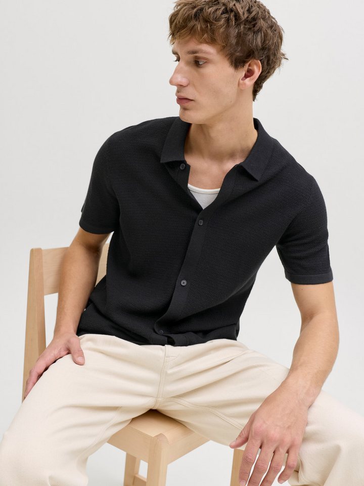 Jack & Jones Strickpullover JJEGEORGE KNIT SHIRT SS SN mit Polokragen – Bild 2 von 5