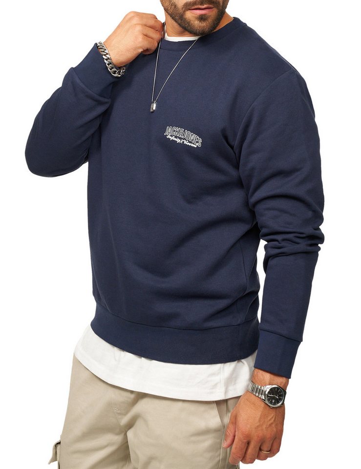 Jack & Jones Sweatshirt als Crew Neck Rundhalspullover im Regular-Fit Herren Sweatpullover mit Logoprint – Bild 3 von 5
