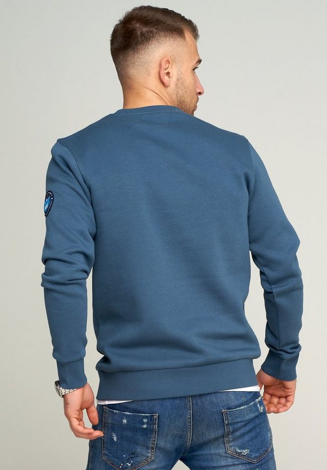Jack & Jones Sweatshirt JCOBOOM SWEAT CREW NECK Sweatpullover mit Logo und Patches Langarm Shirt Baumwollmischung – Bild 2 von 3