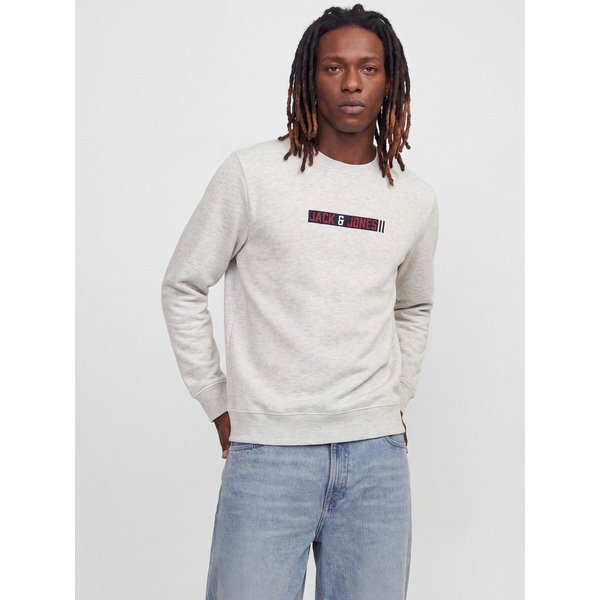 Jack & Jones Sweatshirt JJMUNK SWEAT CREW NECK Materialmix, normal geschnitten