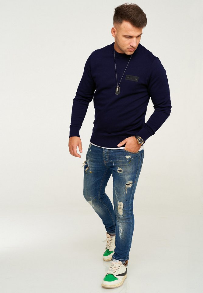 Jack & Jones Sweatshirt POPS SWEAT CREW NECK Sweatpullover Casual Basic Shirt Unifarben Baumwollmischung – Bild 2 von 3