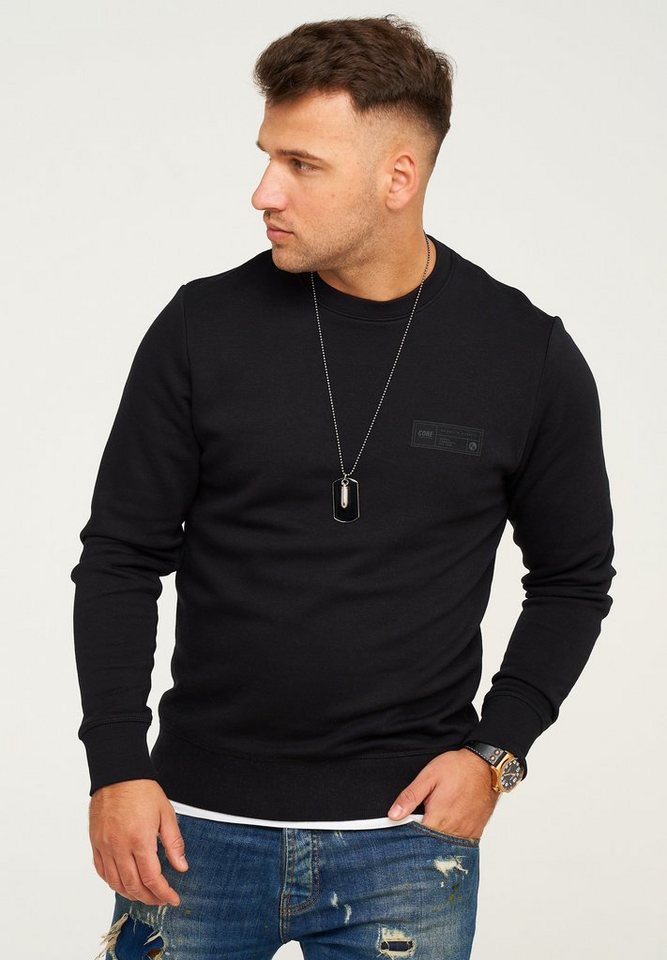 Jack & Jones Sweatshirt POPS SWEAT CREW NECK Sweatpullover Casual Basic Shirt Unifarben Baumwollmischung – Bild 2 von 4