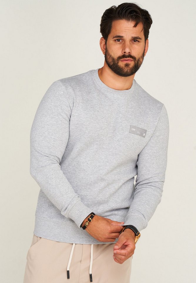 Jack & Jones Sweatshirt POPS SWEAT CREW NECK Sweatpullover Casual Basic Shirt Unifarben Baumwollmischung – Bild 3 von 3