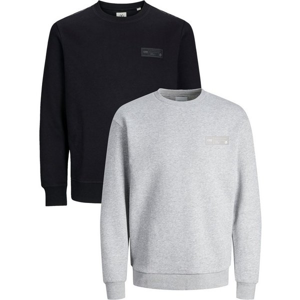 Jack & Jones Sweatshirt POPS SWEAT CREW NECK Sweatpullover Casual Basic Shirt Unifarben Baumwollmischung