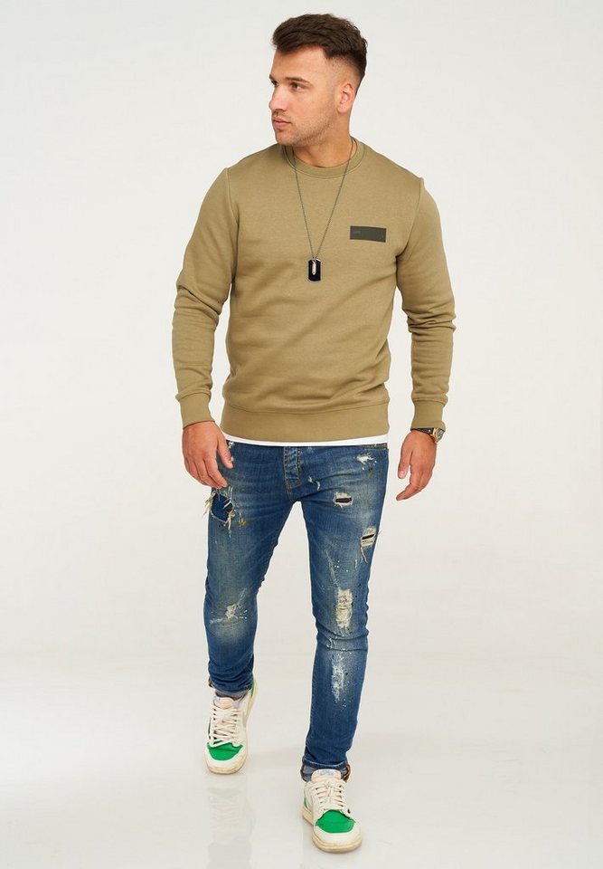 Jack & Jones Sweatshirt POPS SWEAT CREW NECK Sweatpullover Casual Basic Shirt Unifarben Baumwollmischung – Bild 4 von 4