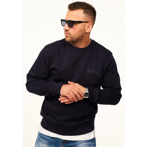 Jack & Jones Sweatshirt Pullover - Rundhalspullover mit Crew-Neck im Regular Fit für Herren Männer Sweatpullover mit Logo-Patch aus Baumwollmischung