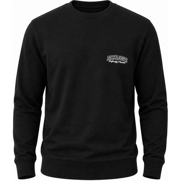 Jack & Jones Sweatshirt Pullover - Rundhalspullover mit Crew-Neck im Regular Fit für Herren Männer Sweatpullover mit Logo-Print aus Baumwollmischung