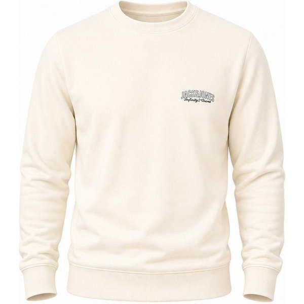 Jack & Jones Sweatshirt Pullover - Rundhalspullover mit Crew-Neck im Regular Fit für Herren Männer Sweatpullover mit Logo-Print aus Baumwollmischung