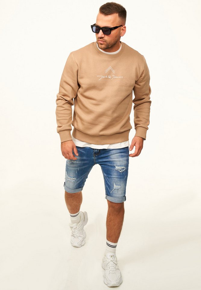 Jack & Jones Sweatshirt Pullover - Rundhalspullover mit Crew-Neck im Regular Fit für Herren Männer Sweatpullover mit Print aus Baumwollmischung – Bild 5 von 5