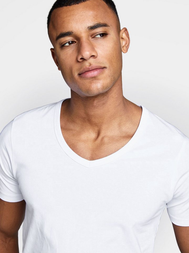 Jack & Jones T-Shirt Basic V-Neck (3-tlg., 3er Pack) etwas länger geschnitten, nicht zu kurz – Bild 5 von 5
