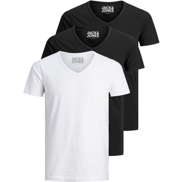 Jack & Jones T-Shirt Basic V-Neck (3-tlg., 3er Pack) etwas länger geschnitten, nicht zu kurz