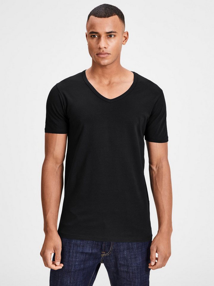 Jack & Jones T-Shirt Basic V-Neck (3-tlg., 3er Pack) etwas länger geschnitten, nicht zu kurz – Bild 4 von 5