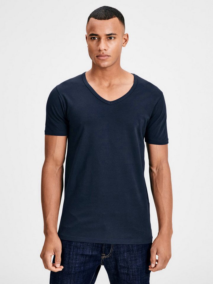 Jack & Jones T-Shirt Basic V-Neck (3-tlg., 3er Pack) etwas länger geschnitten, nicht zu kurz – Bild 5 von 5