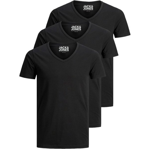 Jack & Jones T-Shirt Basic V-Neck (3-tlg., 3er Pack) etwas länger geschnitten, nicht zu kurz