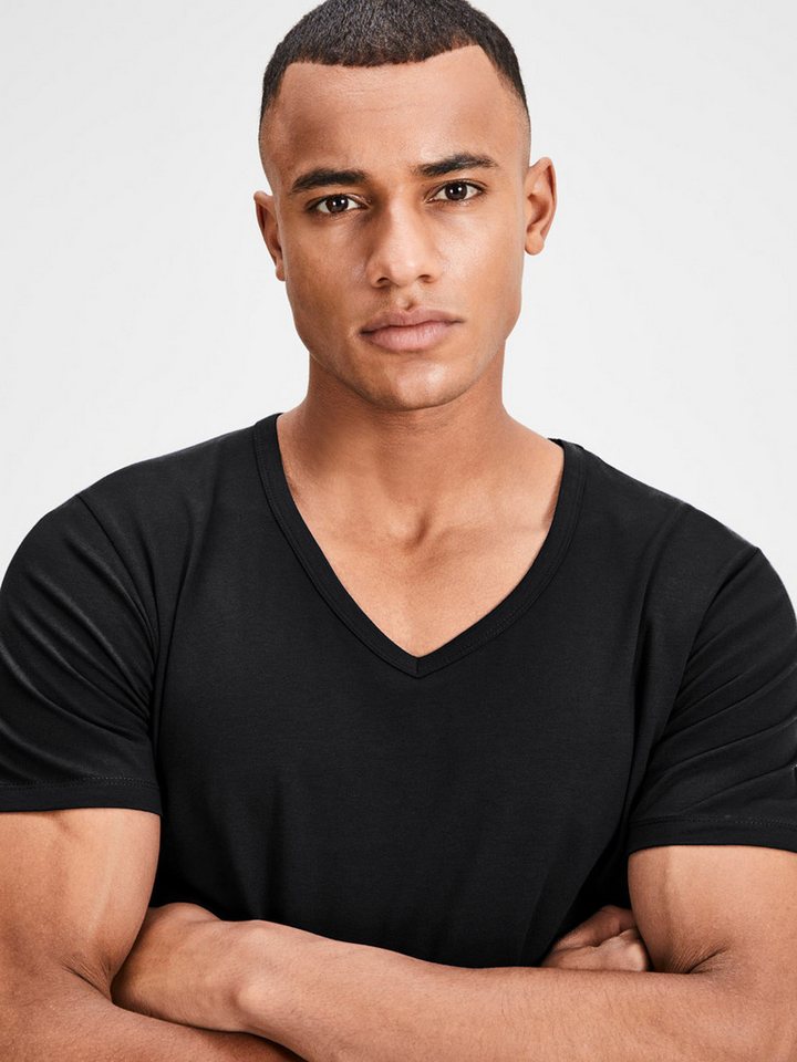 Jack & Jones T-Shirt Basic V-Neck (3-tlg., 3er Pack) etwas länger geschnitten, nicht zu kurz – Bild 5 von 5
