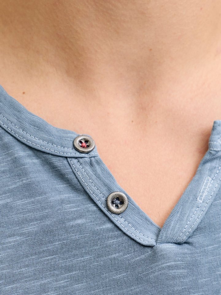 Jack & Jones T-Shirt SPLIT NECK TEE mit V-Ausschnitt – Bild 3 von 5