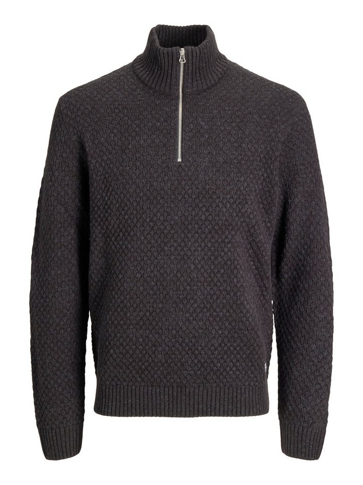 Jack & Jones Troyer JJBLAKE KNIT HALF ZIP Materialmix, locker geschnitten – Bild 4 von 5