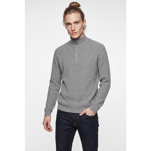 Jack & Jones Troyer JPRBLACONNOR KNIT HALF ZIP Baumwolle, regular fit