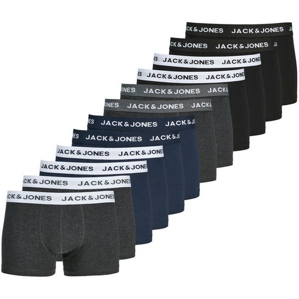 Jack & Jones Trunk JACSOLID Stretchkomfort, elastisch, bequem mit sportlichem Look (Packung, 12-St) bedruckt, modisch, eng anliegend, Baumwollmischung, Bündchen