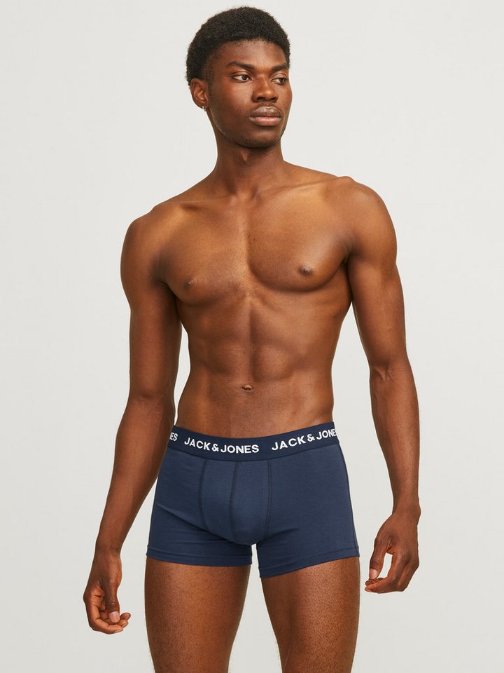 Jack & Jones Trunk JACSOLID Stretchkomfort, elastisch, bequem mit sportlichem Look (Packung, 12-St) bedruckt, modisch, eng anliegend, Baumwollmischung, Bündchen – Bild 4 von 5