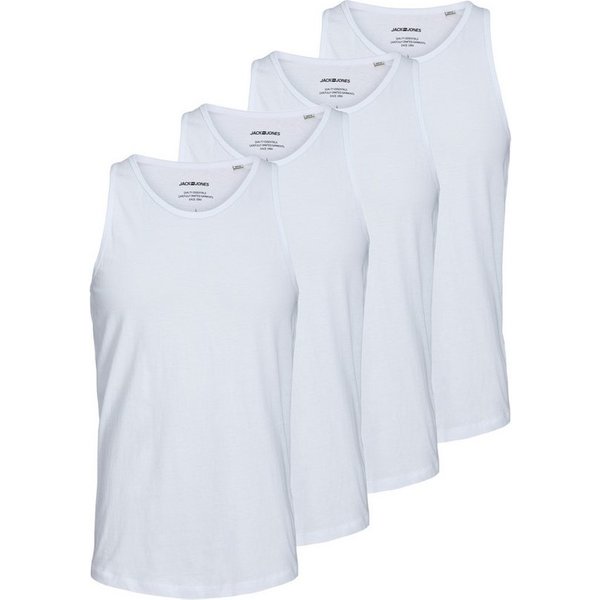 Jack & Jones Unterhemd 4er Pack Jacbasic (Spar-Set, 4-St) Unterhemd / Tanktop - Baumwolle - Atmungsaktiv
