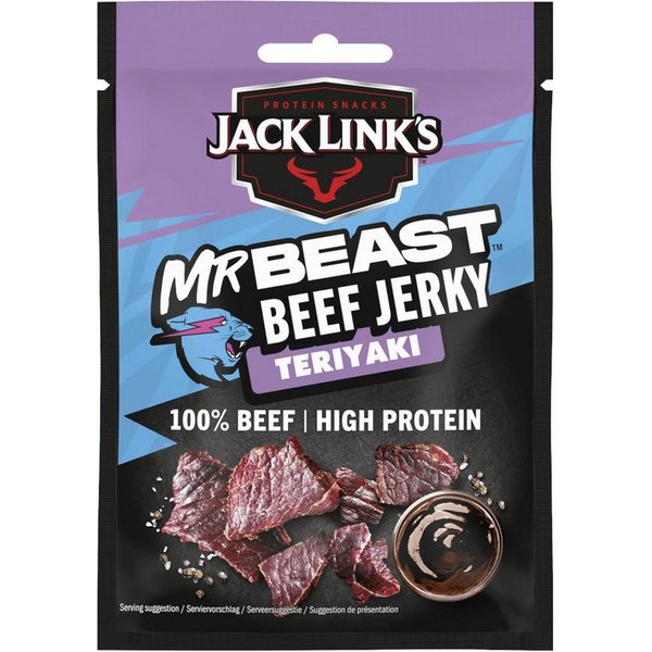 Jack-Links Fertiggericht, Jack Links Beef Jerky Teriyaki gewürztes getrocknetes Rindfleisch 25g