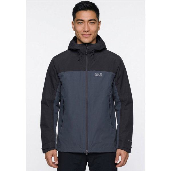 Jack Wolfskin 3-in-1-Funktionsjacke mit Kapuze mit regulierbarem Elastikband, wasserdicht, winddicht