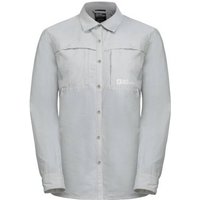 JACK WOLFSKIN Damen Bluse BARRIER L/S SHIRT W, Größe L in Silber