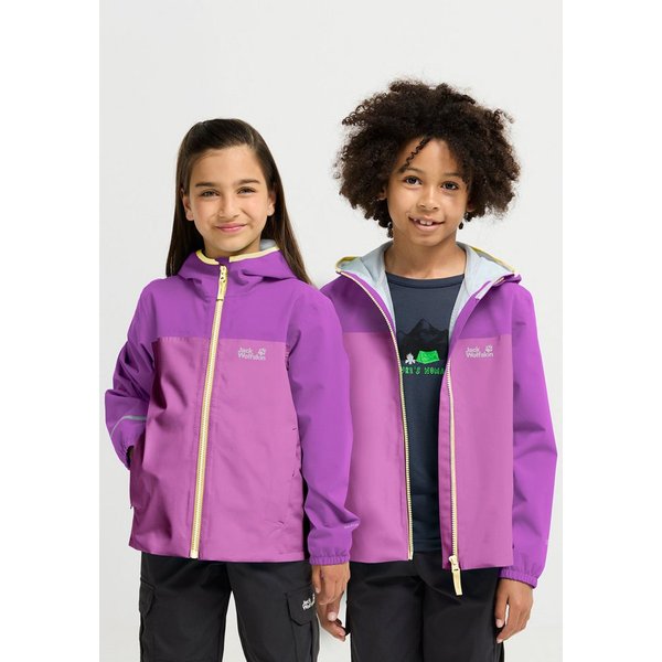 Jack Wolfskin Regenjacke ADVENTURETRIBE 2L JKT K atmungsaktiv, wasserdicht, mit Reißverschluss