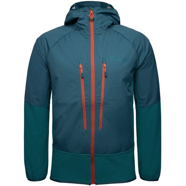 Jack Wolfskin Softshelljacke Alpspitze Hoody Jk Herren Übergangsjacke, Windbreaker, Outdoor, Funktionsjacke, Wanderjacke