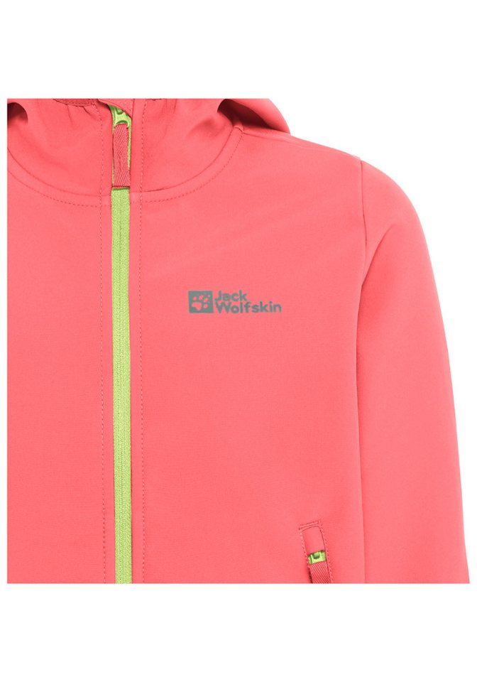 Jack Wolfskin Softshelljacke FOURWINDS JACKET KIDS für Kinder, mit Kapuze, wasserabweisend – Bild 4 von 5