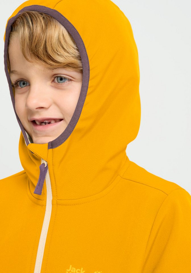 Jack Wolfskin Softshelljacke FOURWINDS JKT K wasserabweisend, windabweisend, mit reflektierenden Details – Bild 3 von 5