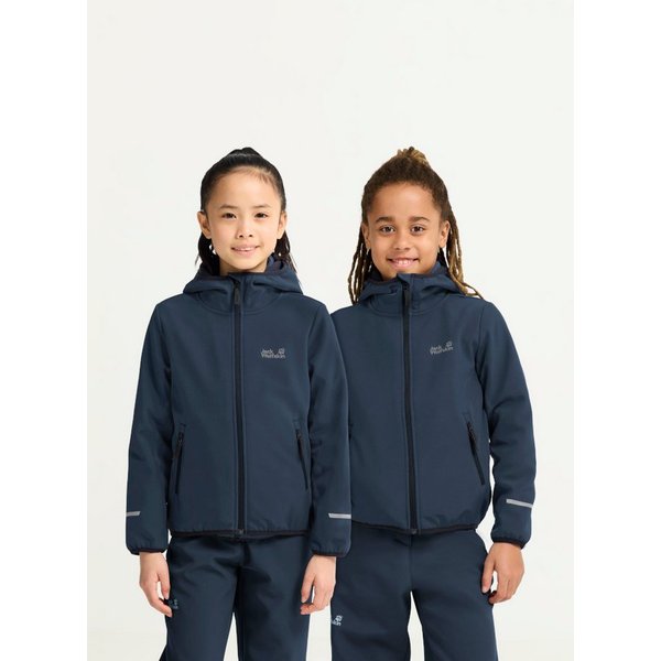 Jack Wolfskin Softshelljacke FOURWINDS JKT K wasserabweisend, windabweisend, mit reflektierenden Details