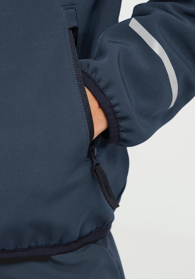 Jack Wolfskin Softshelljacke FOURWINDS JKT K wasserabweisend, windabweisend, mit reflektierenden Details – Bild 5 von 5