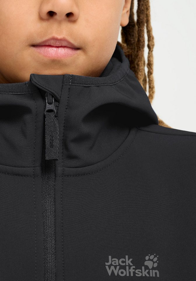 Jack Wolfskin Softshelljacke FOURWINDS JKT K wasserabweisend, windabweisend, mit reflektierenden Details – Bild 3 von 5