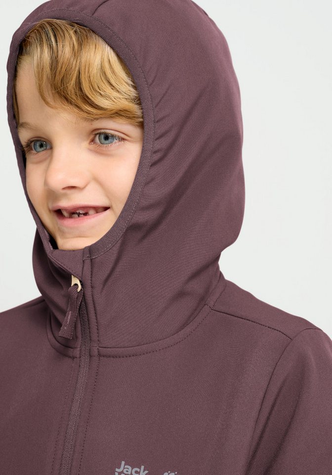 Jack Wolfskin Softshelljacke FOURWINDS JKT K wasserabweisend, windabweisend, mit reflektierenden Details – Bild 3 von 5