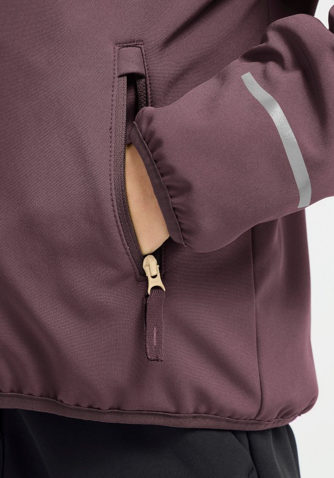 Jack Wolfskin Softshelljacke FOURWINDS JKT K wasserabweisend, windabweisend, mit reflektierenden Details – Bild 5 von 5