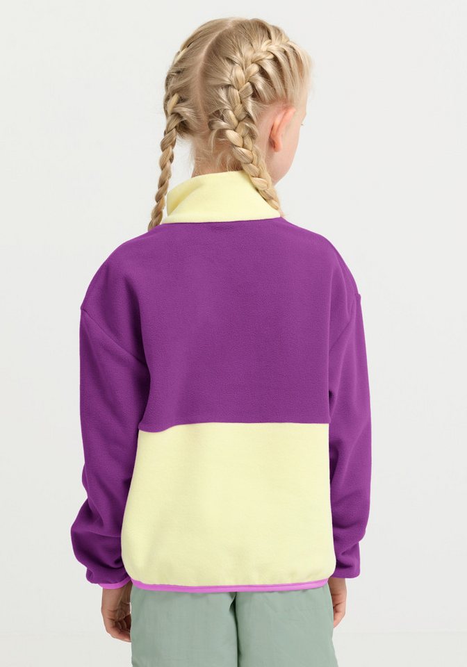 Jack Wolfskin Strickfleece-Pullover COLORBLOCK TAUNUS HZ K mit halbem Frontzipper, wasserabweisend, windabweisend, atmungsaktiv – Bild 4 von 5