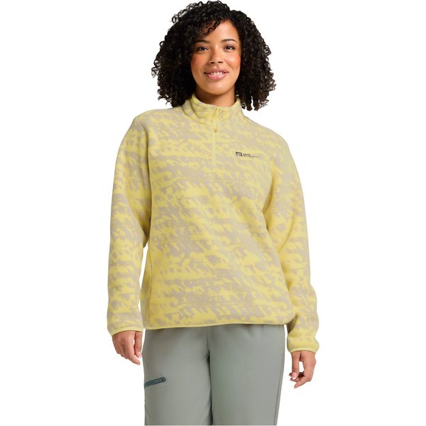 Jack Wolfskin Strickfleece-Pullover mit All-Over-Print, aus 200er Fleece