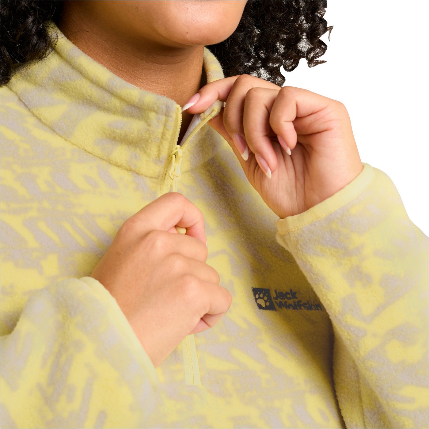 Jack Wolfskin Strickfleece-Pullover mit All-Over-Print, aus 200er Fleece – Bild 3 von 5
