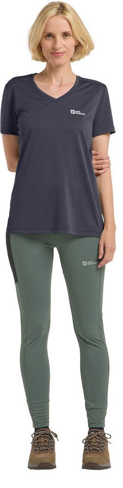Jack Wolfskin T-Shirt 0 mit V-Ausschnitt, Kurzarm, aus Polyester, normale Passform – Bild 4 von 4