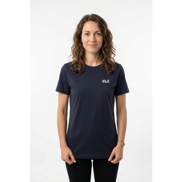 Jack Wolfskin T-Shirt ESSENTIAL T W Kurzarm, mit Rundhalsausschnitt, aus Baumwoll-Jersey