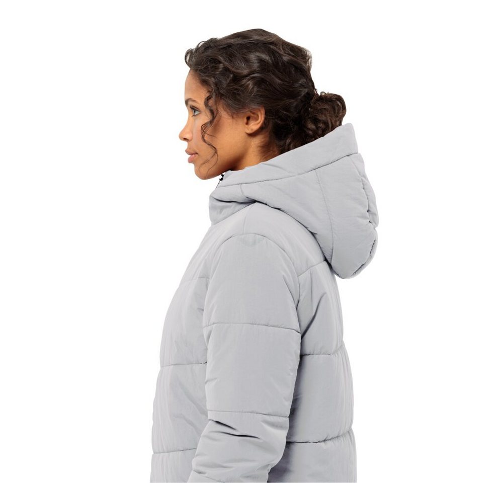 Jack Wolfskin Wintermantel Karolinger Long (warm, winddicht, sehr wasserabweisend) hellgrau Damen – Bild 3 von 5