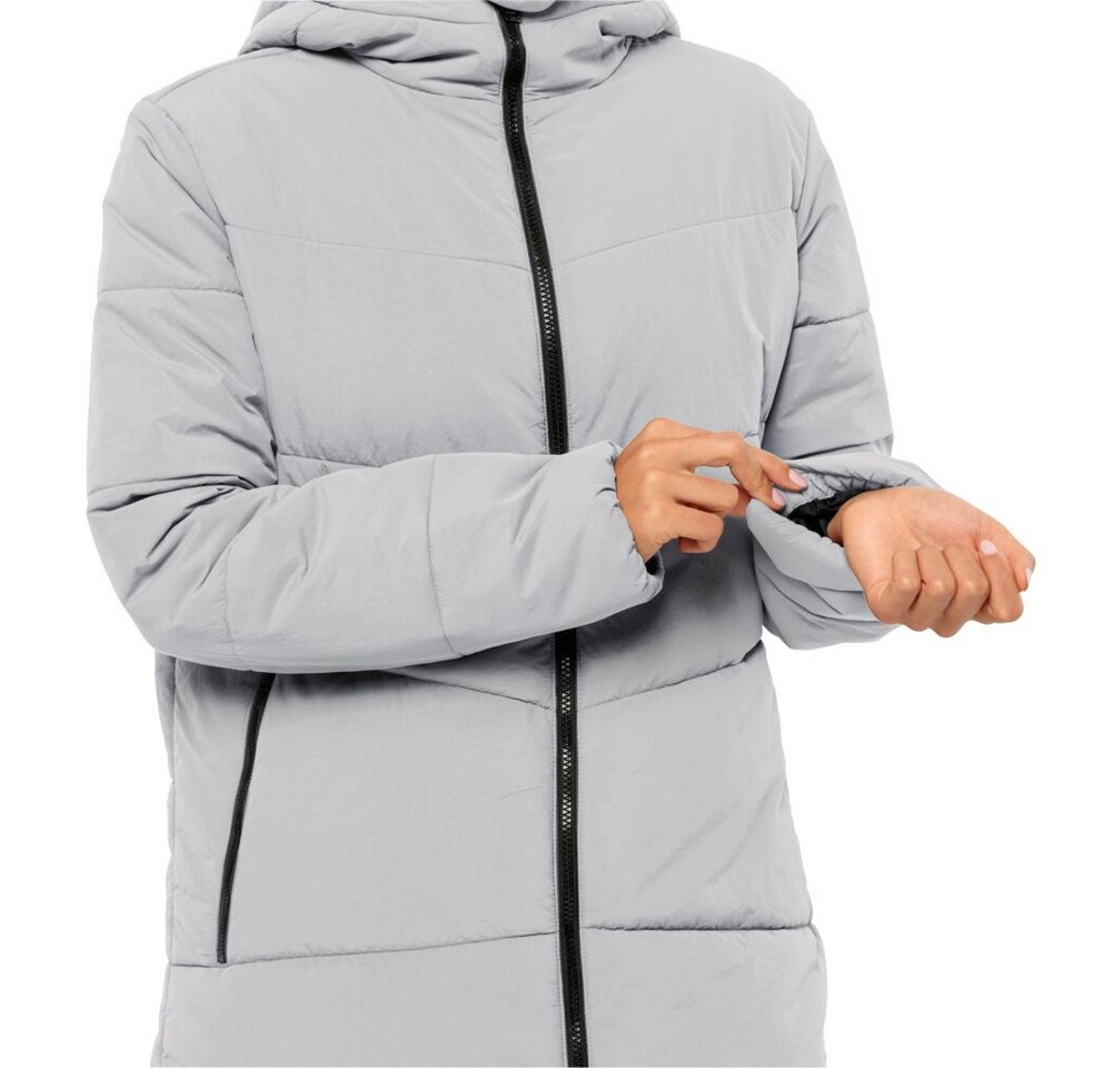 Jack Wolfskin Wintermantel Karolinger Long (warm, winddicht, sehr wasserabweisend) hellgrau Damen – Bild 4 von 5