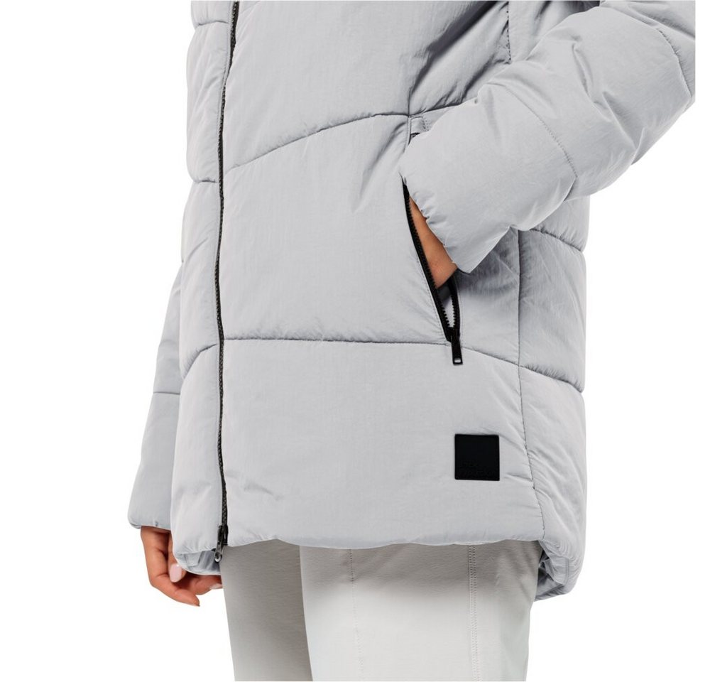 Jack Wolfskin Wintermantel Karolinger Long (warm, winddicht, sehr wasserabweisend) hellgrau Damen – Bild 5 von 5