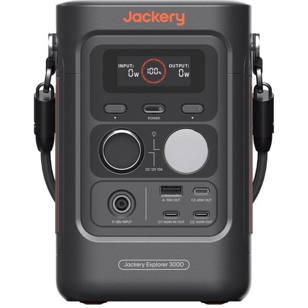 Jackery Explorer 300D tragbare Powerstation 288Wh LFP-Batterie, 300W DC Power, 2x USB-C bis 140W, Powerbank für Camping, Reisen & Wohnmobile 15000 mAh (12 V)