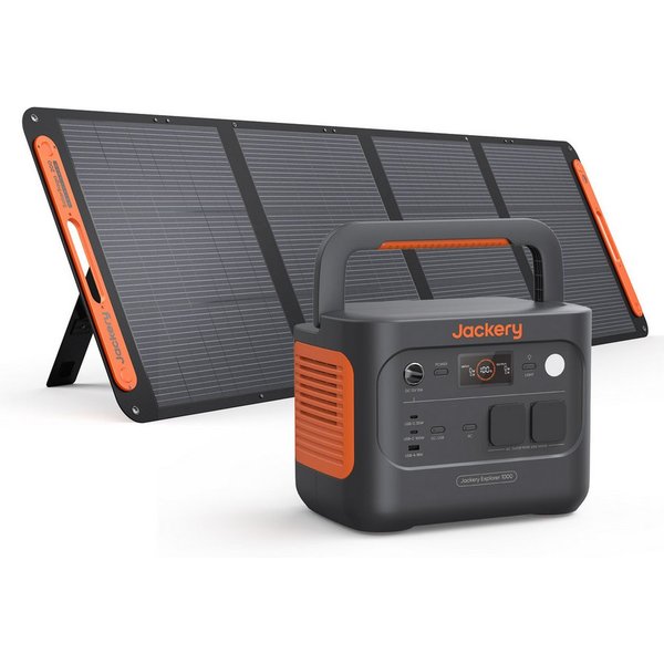 Jackery Stromerzeuger 1000 v2 Tragbare Powerstation,1070Wh LiFePO4 Solargenerator, 3 in kW, mit 200W Solarpanel, Solargenerator für Outdoor, RV
