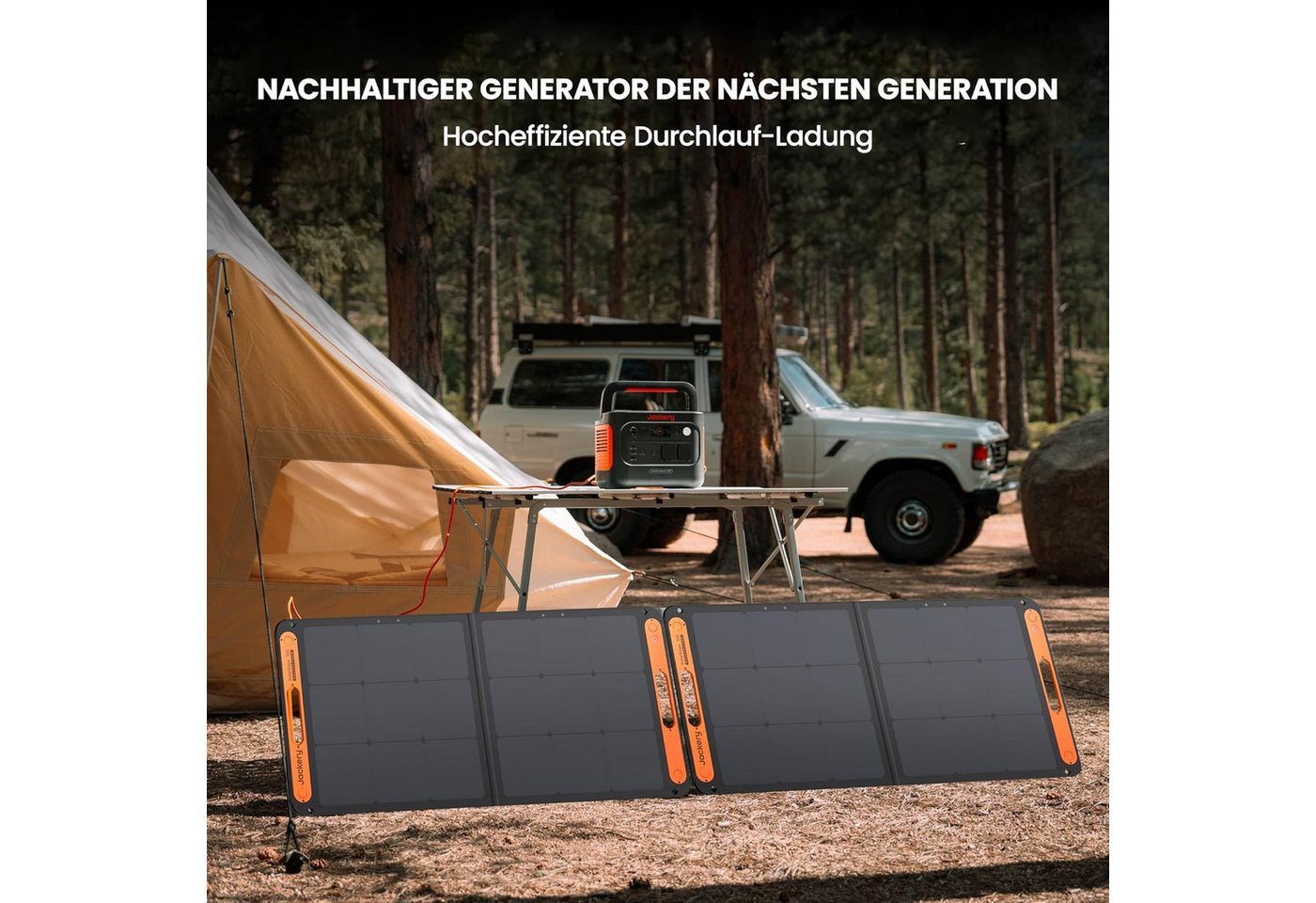 Jackery Stromerzeuger 1000 v2 tragbare Powerstation mit 200W Solargenerator 1070Wh, 3 in kW, mit Kfz-Ladekabel & 5M Kabel, LiFePO4 für Camping, Notfall – Bild 5 von 5